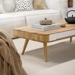 Studio Copenhagen Table basse Loca II - Chêne sauvage partiellement massif - Chêne sauvage / Blanc -Meubles de salon Soldes 1000005164 210910 12204700004 DETAILS P000000001000005164