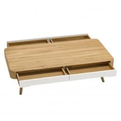 Studio Copenhagen Table basse Loca II - Chêne sauvage partiellement massif - Chêne sauvage / Blanc -Meubles de salon Soldes 1000005164 90 GALLERYIMAGES P000000001000005164