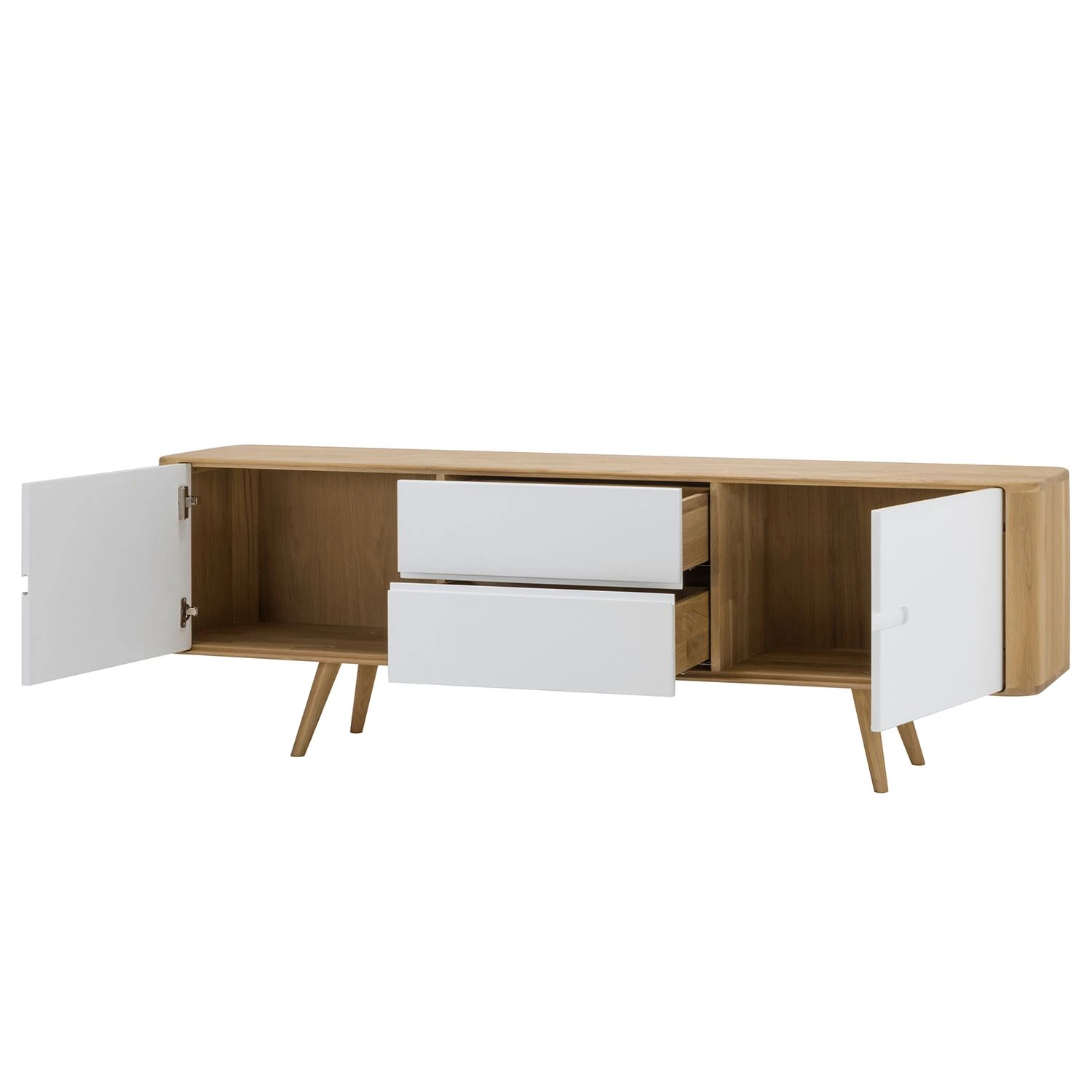 Studio Copenhagen Buffet Loca I - Chêne sauvage massif - Blanc / Chêne sauvage - Largeur : 180 cm 8 Studio Copenhagen Buffet Loca I - Chêne sauvage massif - Blanc / Chêne sauvage - Largeur : 180 cm – Image 6
