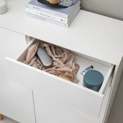 Mørteens Meuble à chaussures Lindholm II - Partiellement en chêne massif - Blanc -Meubles de salon Soldes 1000008078 200916 16053800016 DETAILS P000000001000008078