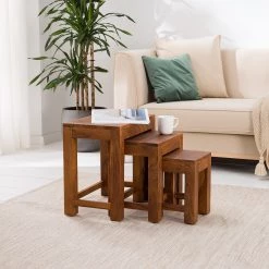 Ars Natura Tables d’appoint Ohio (3 éléments) - Sheesham massif ciré -Meubles de salon Soldes 1000008721 210518 15225400002 MOOD DETAILS P000000001000008721 mood