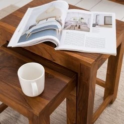 Ars Natura Tables d’appoint Ohio (3 éléments) - Sheesham massif ciré -Meubles de salon Soldes 1000008721 210518 15225400005 DETAILS P000000001000008721