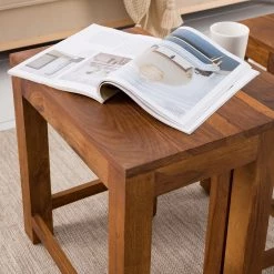 Ars Natura Tables d’appoint Ohio (3 éléments) - Sheesham massif ciré -Meubles de salon Soldes 1000008721 210518 15225400007 DETAILS P000000001000008721