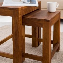 Ars Natura Tables d’appoint Ohio (3 éléments) - Sheesham massif ciré -Meubles de salon Soldes 1000008721 210518 15225400011 DETAILS P000000001000008721