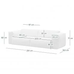 Studio Copenhagen Canapé 3 places HUDSON - Tissu Saia: Gris clair -Meubles de salon Soldes 1000009285 220909 500 SKETCH DETAILS P000000001000009285 sketch
