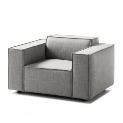 Fauteuil Kinx Tissu - Tissu Milan : Gris clair -Meubles de salon Soldes 1000011521 180619 15563503 GALLERYIMAGES P000000001000011521