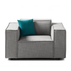 Fauteuil Kinx Tissu - Tissu Milan : Gris clair -Meubles de salon Soldes 1000011521 180619 15563504 GALLERYIMAGES P000000001000011521