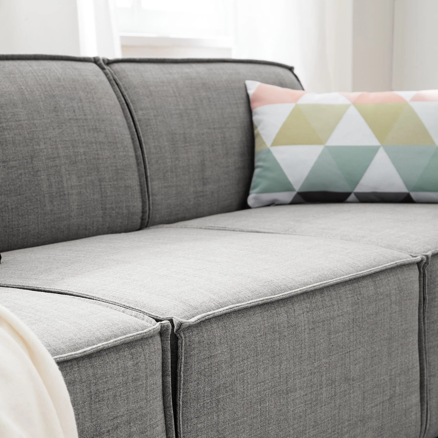 Canapé Kinx (3 places) Tissu - Tissu Milan : Gris clair 15 Canapé Kinx (3 places) Tissu - Tissu Milan : Gris clair – Image 13