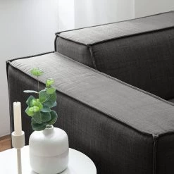 Canapé Kinx (2 places) - Tissu Milan : Anthracite - Sans fonction -Meubles de salon Soldes 1000011644 180619 155715208 GALLERYIMAGES P000000001000011644