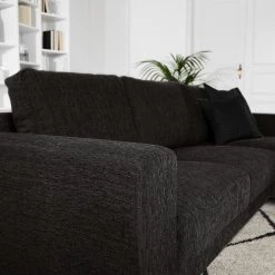 Fredriks Canapé d’angle Summer - Tissu Madu: Noir - Méridienne courte à droite (vue de face) - Sans fonction couchage -Meubles de salon Soldes 1000012446 220802 070 DETAILS P000000001000012446