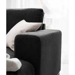 Fredriks Canapé panoramique Summer - Tissu Madu: Noir - Méridienne courte à droite / longue à gauche (vue de face) -Meubles de salon Soldes 1000012450 201130 15533100193 DETAILS P000000001000012450