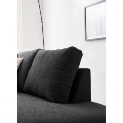 Fredriks Canapé panoramique Summer - Tissu Madu: Noir - Méridienne courte à droite / longue à gauche (vue de face) -Meubles de salon Soldes 1000012450 201130 15533100196 DETAILS P000000001000012450