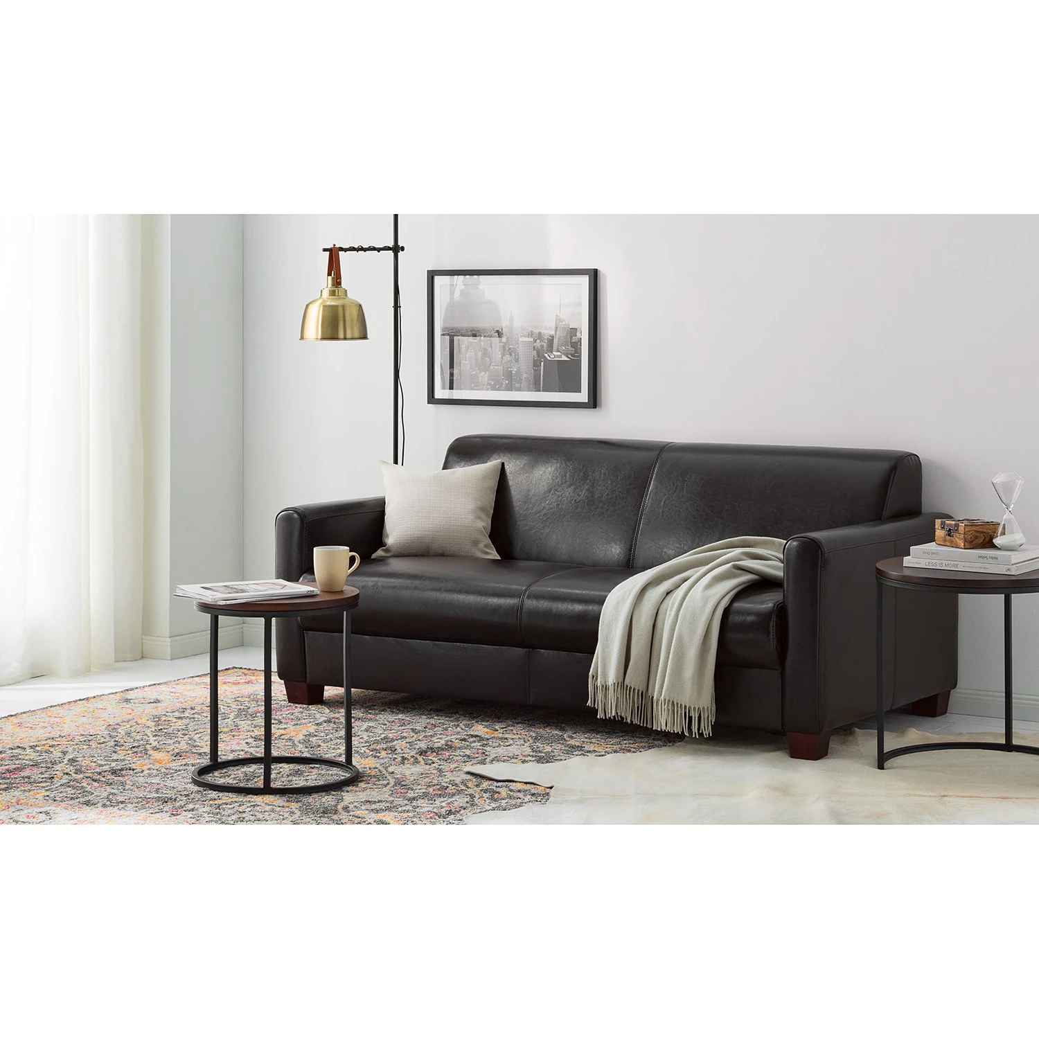 Maison Belfort Canapé Fragola (3 places) - Cuir véritable Marron foncé 4 Maison Belfort Canapé Fragola (3 places) - Cuir véritable Marron foncé – Image 2