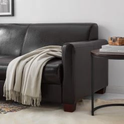 Maison Belfort Canapé Fragola (3 places) - Cuir véritable Marron foncé 25 Maison Belfort Canapé Fragola (3 places) - Cuir véritable Marron foncé -Meubles de salon Soldes 1000015214 201127 16483100051 DETAILS P000000001000015214