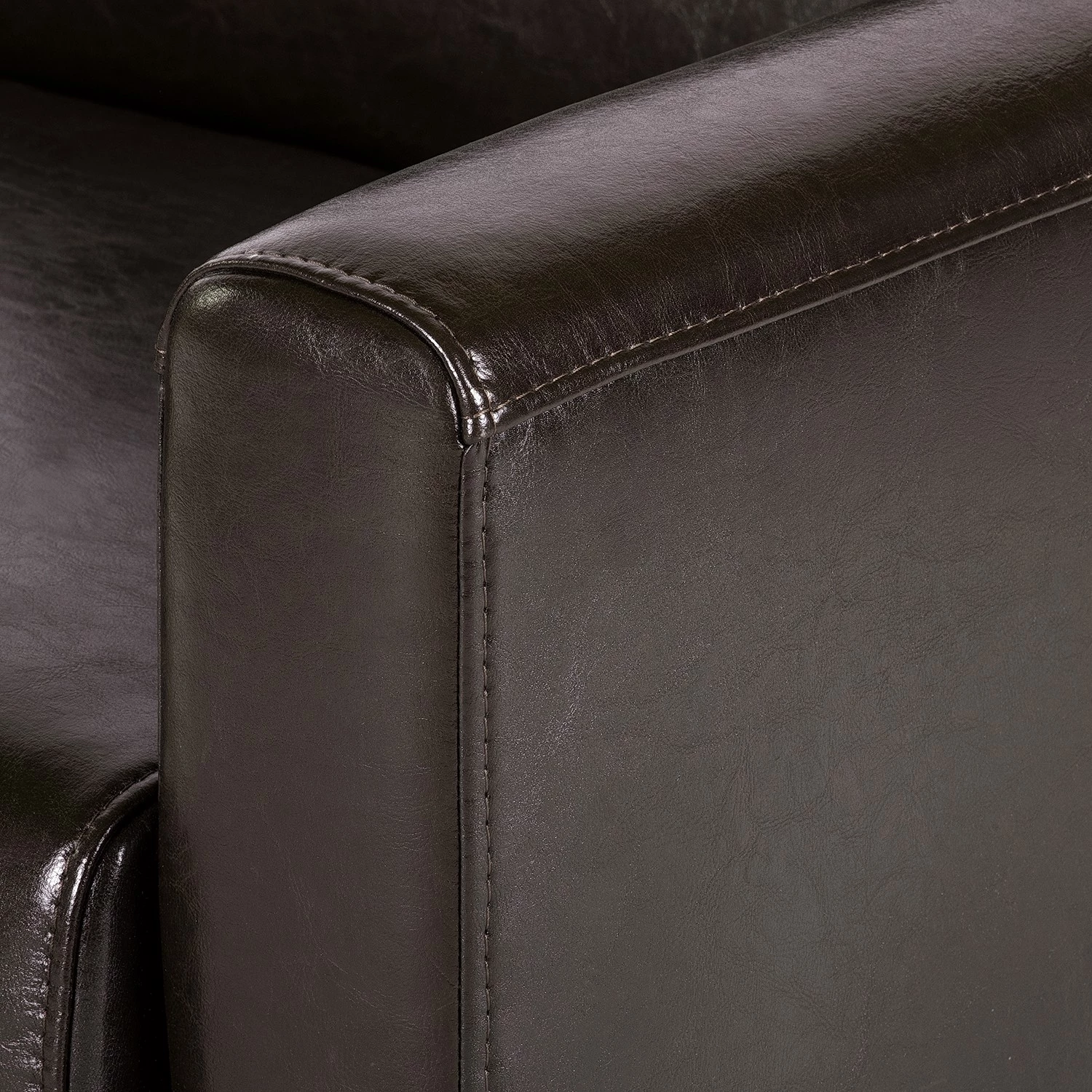 Maison Belfort Canapé Fragola (3 places) - Cuir véritable Marron foncé 14 Maison Belfort Canapé Fragola (3 places) - Cuir véritable Marron foncé – Image 12