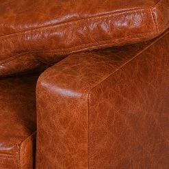 Ars manufacti Canapé Horley - 2 places - Cuir véritable - Cognac vintage -Meubles de salon Soldes 1000015367 200616 19121800052 DETAILS P000000001000015367