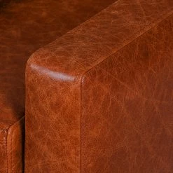 Ars manufacti Canapé Horley - 2 places - Cuir véritable - Cognac vintage -Meubles de salon Soldes 1000015367 200616 19121800054 DETAILS P000000001000015367