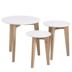 Mørteens Tables d’appoint Albina (3 éléments) - Partiellement en chêne massif -Meubles de salon Soldes 1000015861 200406 13543300042 DETAILS P000000001000015861