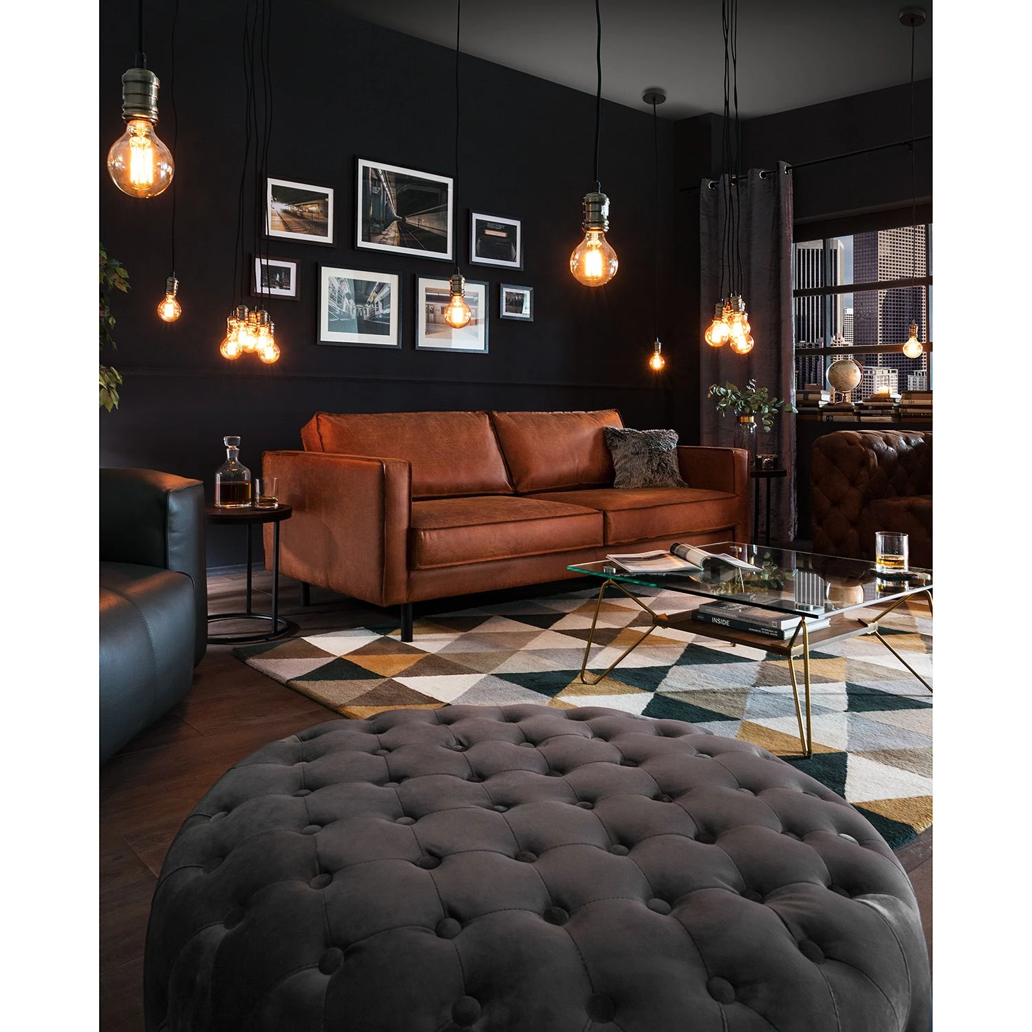 Jack & Alice Pouf Bayard - Gris foncé - Largeur : 80 cm 5 Jack & Alice Pouf Bayard - Gris foncé - Largeur : 80 cm – Image 3