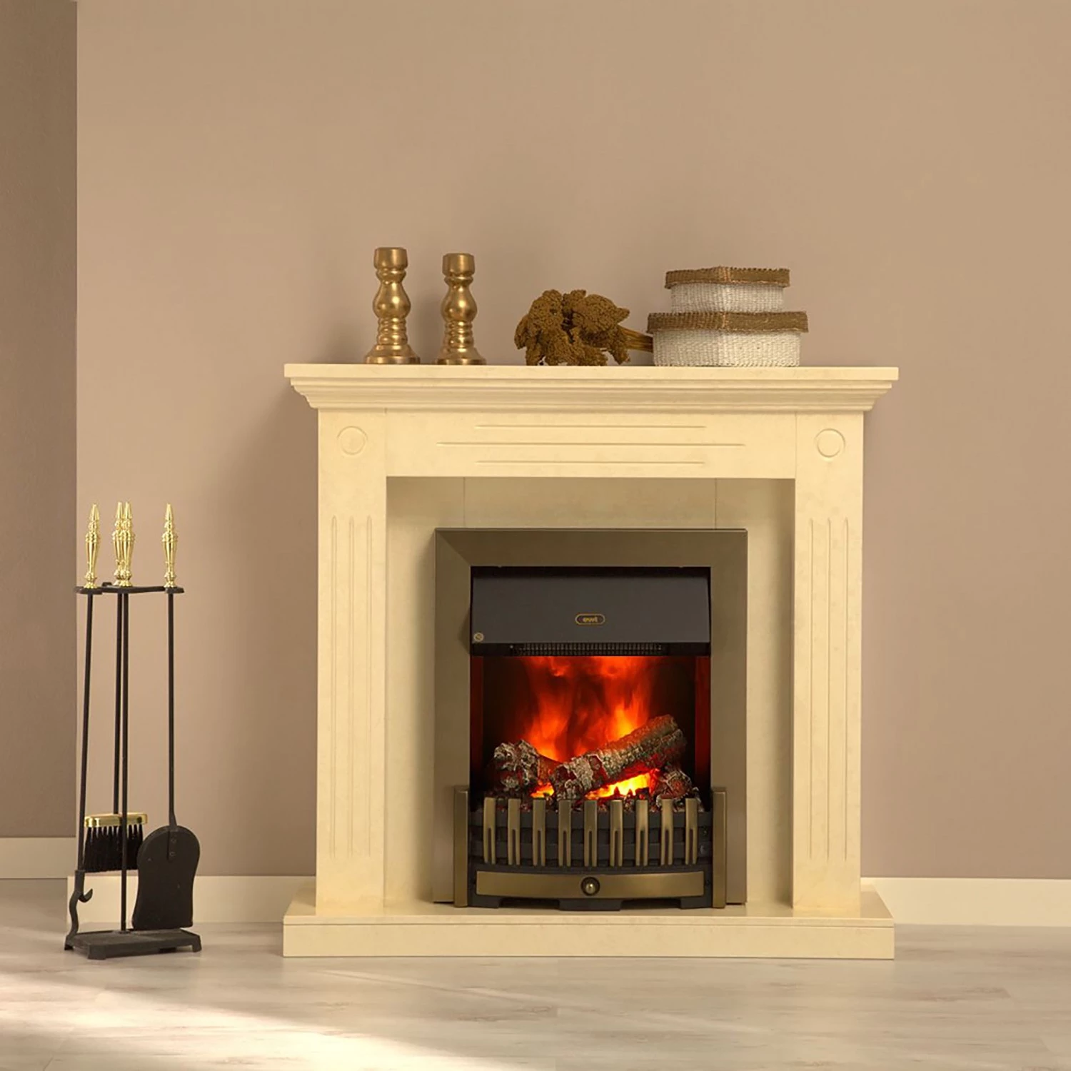 Montreux Cheminée électrique Washington - Crème / Beige marbré 4 Montreux Cheminée électrique Washington - Crème / Beige marbré – Image 2