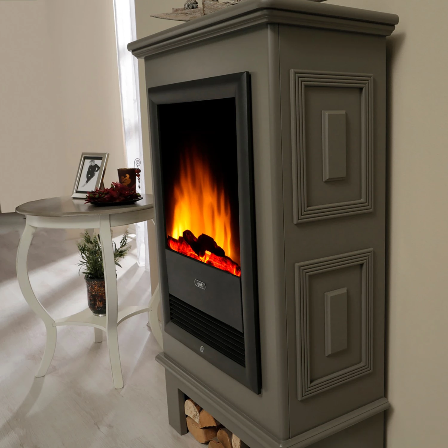 Montreux Cheminée électrique Waldhof - Tulipier partiellement massif - Gris 9 Montreux Cheminée électrique Waldhof - Tulipier partiellement massif - Gris – Image 7