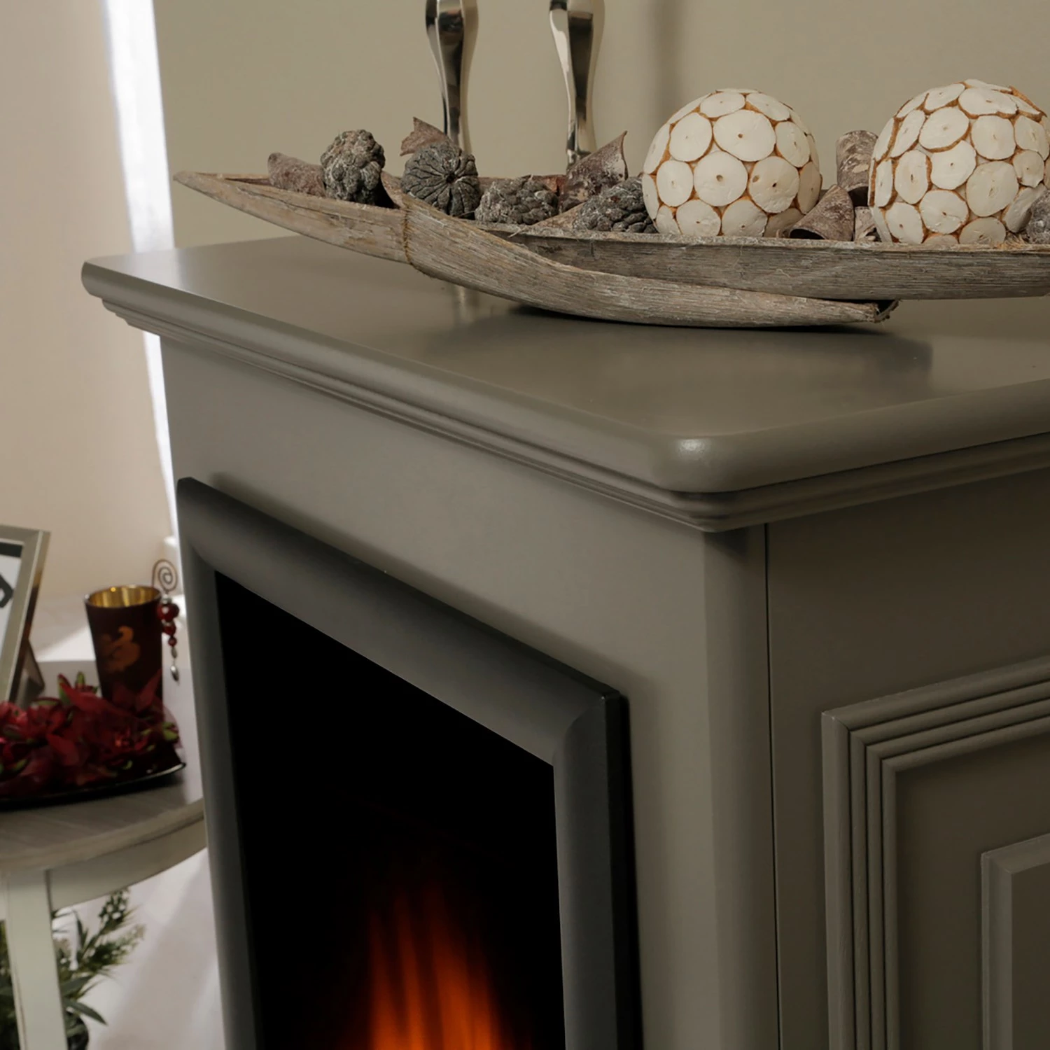 Montreux Cheminée électrique Waldhof - Tulipier partiellement massif - Gris 10 Montreux Cheminée électrique Waldhof - Tulipier partiellement massif - Gris – Image 8