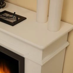 Montreux Cheminée électrique Osto - Vernis blanc brillant -Meubles de salon Soldes 1000017536 220614 051 DETAILS P000000001000017536