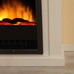 Montreux Cheminée électrique Osto - Vernis blanc brillant -Meubles de salon Soldes 1000017536 220614 063 DETAILS P000000001000017536