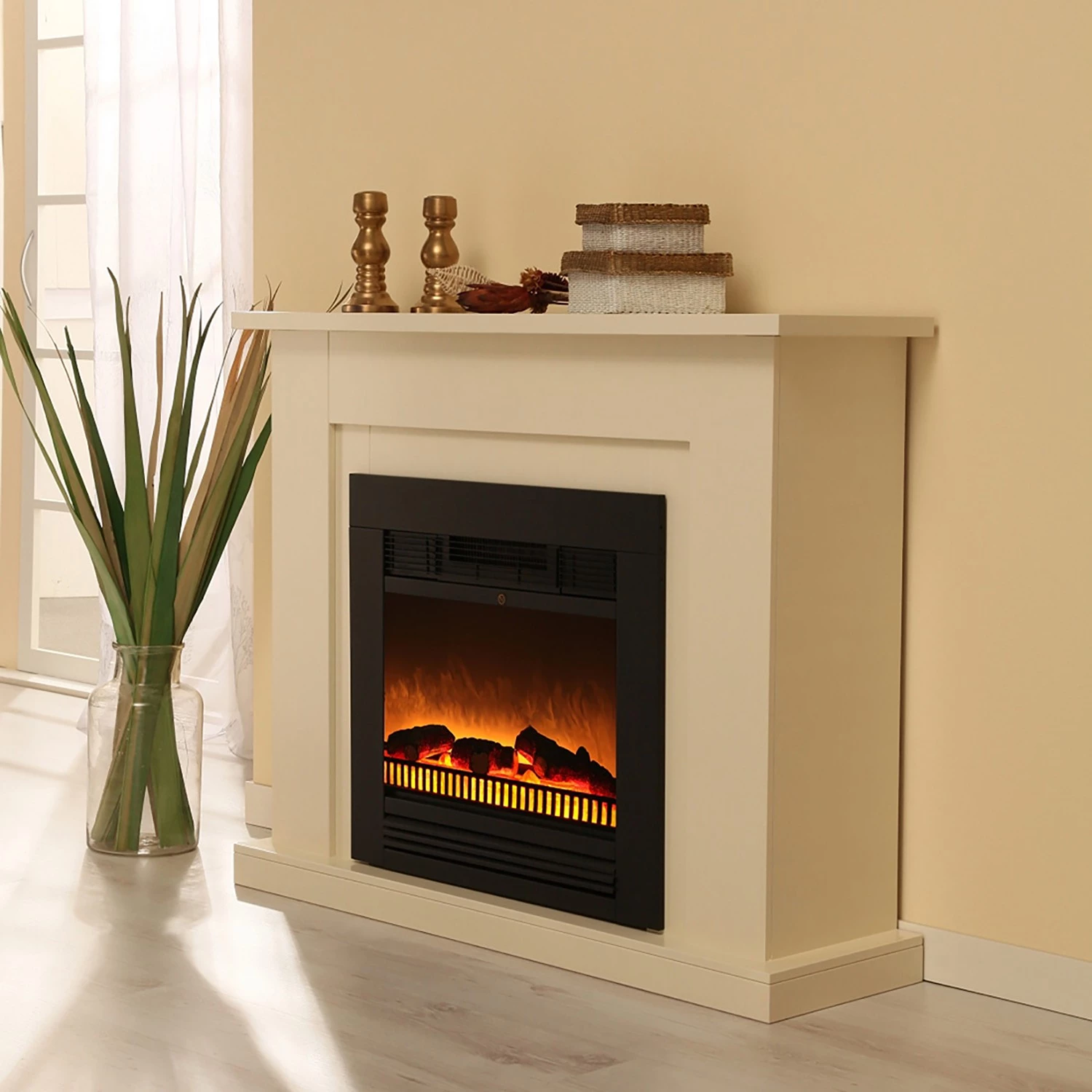 Montreux Cheminée électrique Shad - Blanc crème 5 Montreux Cheminée électrique Shad - Blanc crème – Image 3