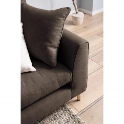 Fredriks Canapé d'angle Crotto Tissu - Expresso - Méridienne courte à gauche (vue de face) -Meubles de salon Soldes 1000019965 191014 09284100006 DETAILS P000000001000019965