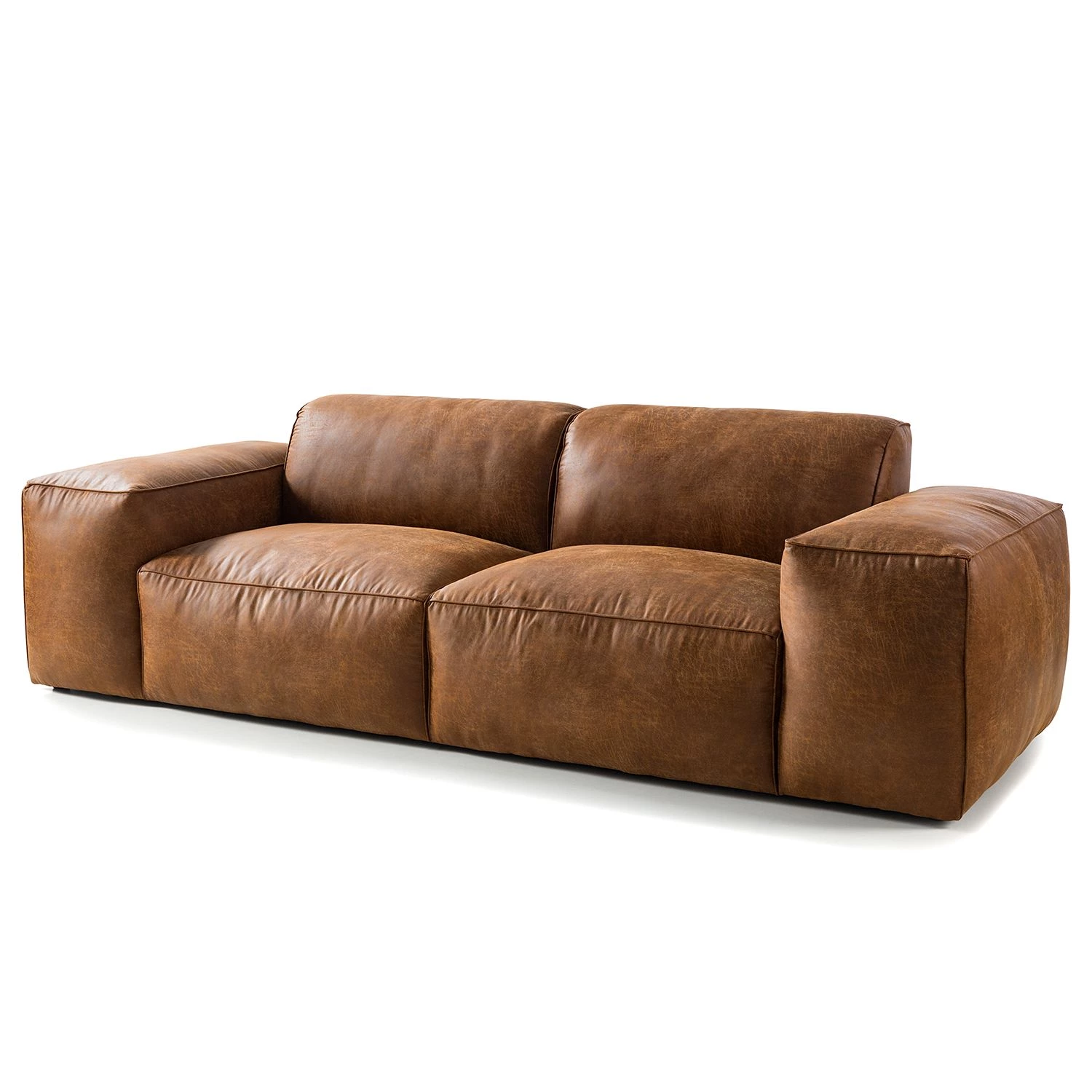 Ars manufacti Grand canapé Burrill Aspect cuir vieilli - Cognac 3 Ars manufacti Grand canapé Burrill Aspect cuir vieilli - Cognac
