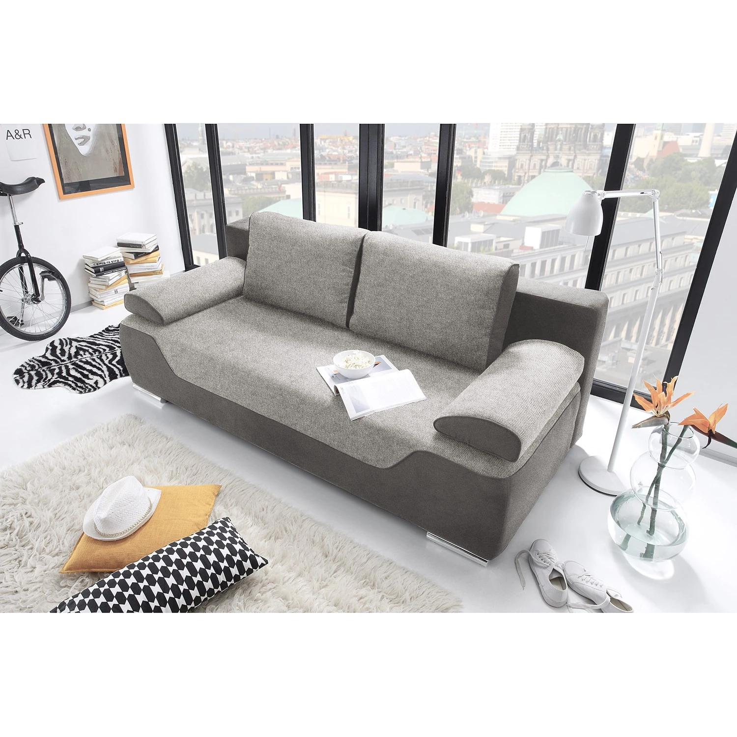 Fredriks Canapé convertible Trepang - Gris / Gris clair 4 Fredriks Canapé convertible Trepang - Gris / Gris clair – Image 2