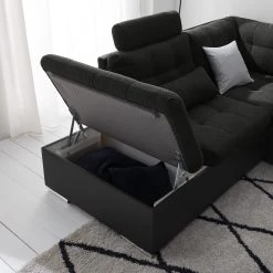 Fredriks Canapé panoramique Puntiro I - Tissu - Cuir synthétique Lilo / Tissu structuré Satur: Noit / Anthracite - Méridienne courte à droite / longue à gauche (vue de face) 49 Fredriks Canapé panoramique Puntiro I - Tissu - Cuir synthétique Lilo / Tissu structuré Satur: Noit / Anthracite - Méridienne courte à droite / longue à gauche (vue de face) -Meubles de salon Soldes 1000021539 210614 18402000095 DETAILS P000000001000021539