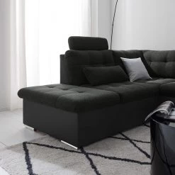 Fredriks Canapé panoramique Puntiro I - Tissu - Cuir synthétique Lilo / Tissu structuré Satur: Noit / Anthracite - Méridienne courte à droite / longue à gauche (vue de face) 51 Fredriks Canapé panoramique Puntiro I - Tissu - Cuir synthétique Lilo / Tissu structuré Satur: Noit / Anthracite - Méridienne courte à droite / longue à gauche (vue de face) -Meubles de salon Soldes 1000021539 210614 18402000097 DETAILS P000000001000021539