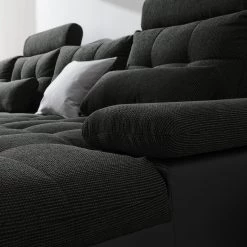 Fredriks Canapé panoramique Puntiro I - Tissu - Cuir synthétique Lilo / Tissu structuré Satur: Noit / Anthracite - Méridienne courte à droite / longue à gauche (vue de face) 53 Fredriks Canapé panoramique Puntiro I - Tissu - Cuir synthétique Lilo / Tissu structuré Satur: Noit / Anthracite - Méridienne courte à droite / longue à gauche (vue de face) -Meubles de salon Soldes 1000021539 210614 18402000099 DETAILS P000000001000021539