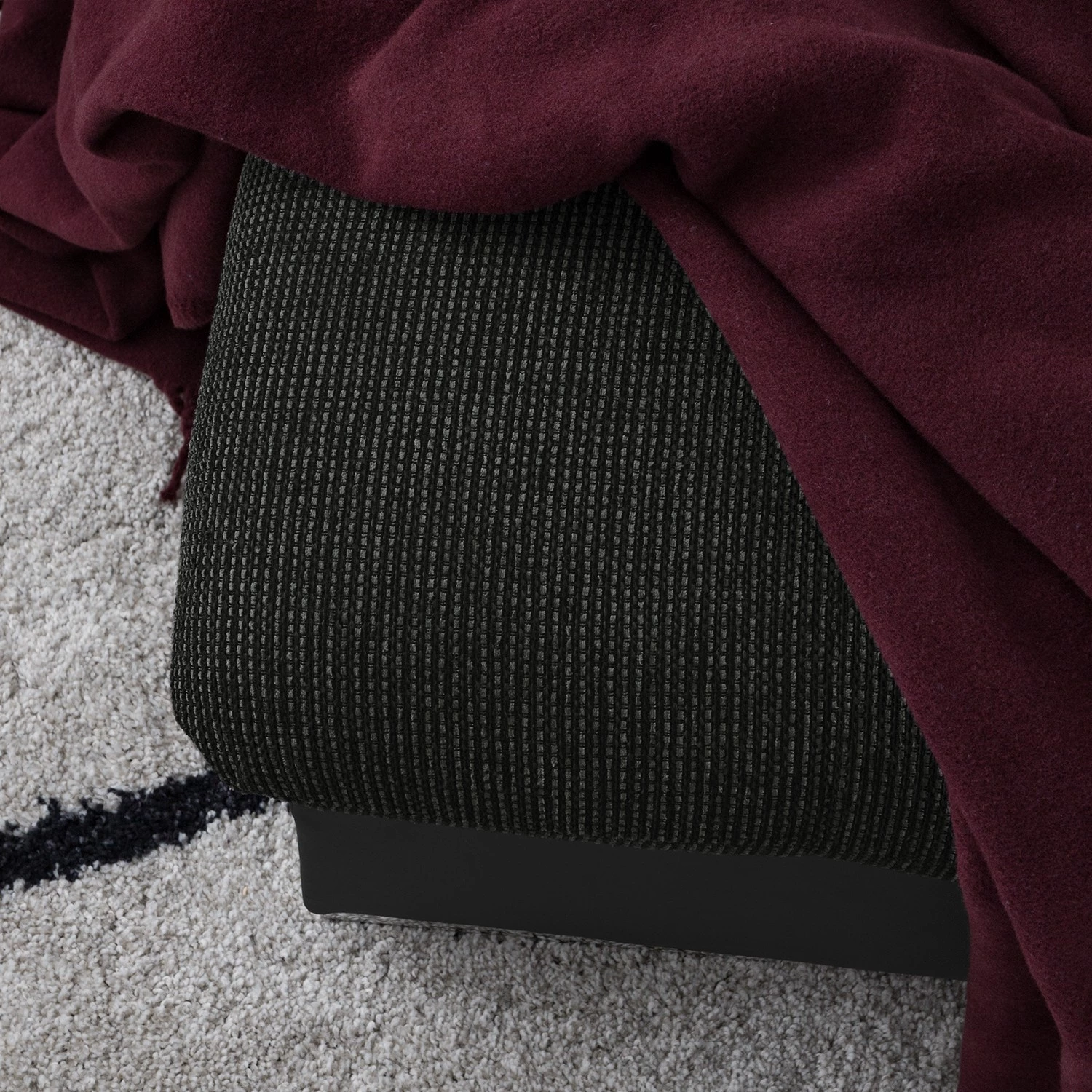 Fredriks Canapé panoramique Puntiro I - Tissu - Cuir synthétique Lilo / Tissu structuré Satur: Noit / Anthracite - Méridienne courte à droite / longue à gauche (vue de face) 22 Fredriks Canapé panoramique Puntiro I - Tissu - Cuir synthétique Lilo / Tissu structuré Satur: Noit / Anthracite - Méridienne courte à droite / longue à gauche (vue de face) – Image 20