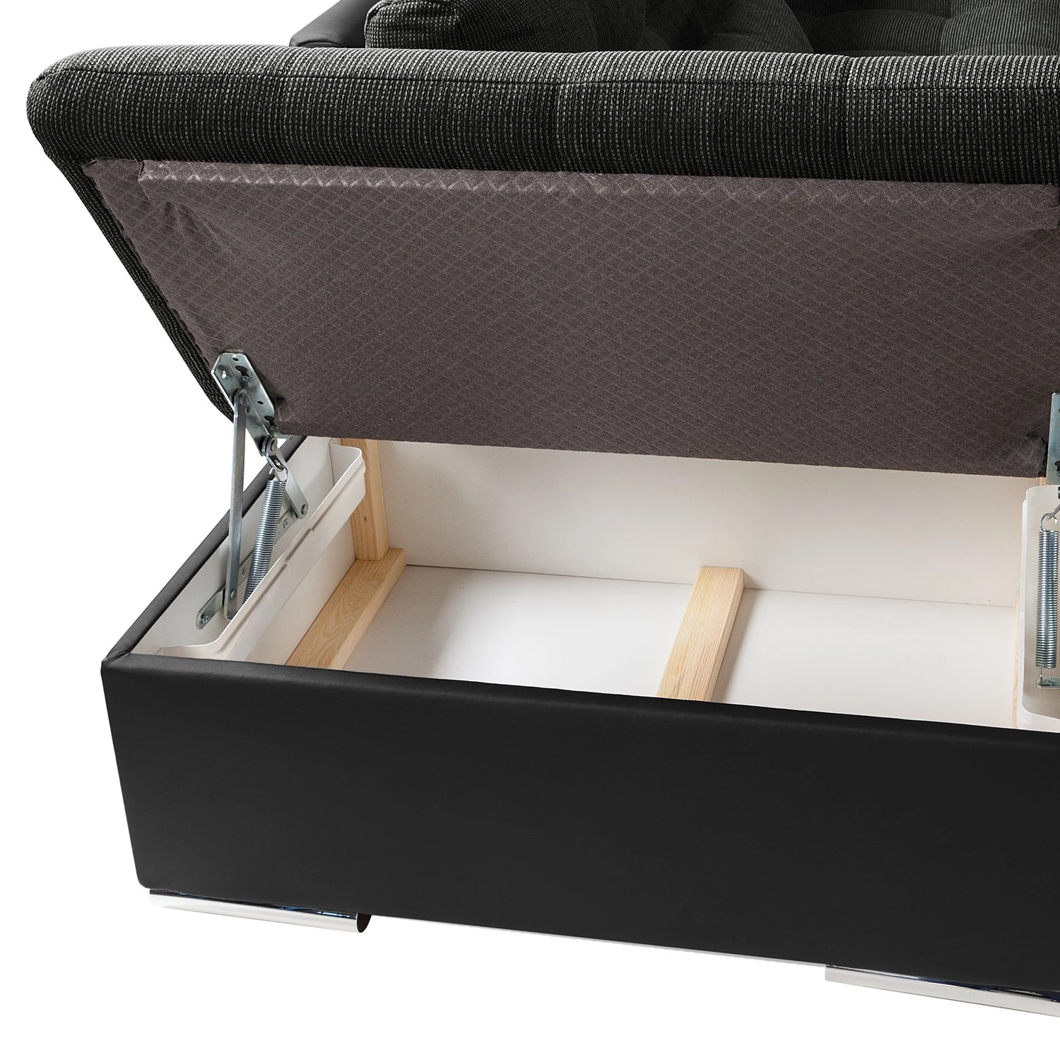 Fredriks Canapé panoramique Puntiro I - Tissu - Cuir synthétique Lilo / Tissu structuré Satur: Noit / Anthracite - Méridienne courte à droite / longue à gauche (vue de face) 24 Fredriks Canapé panoramique Puntiro I - Tissu - Cuir synthétique Lilo / Tissu structuré Satur: Noit / Anthracite - Méridienne courte à droite / longue à gauche (vue de face) – Image 22