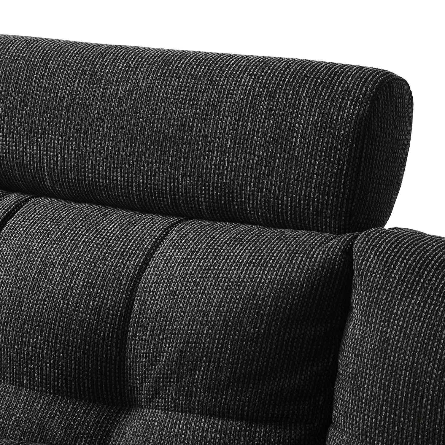 Fredriks Canapé panoramique Puntiro I - Tissu - Cuir synthétique Lilo / Tissu structuré Satur: Noit / Anthracite - Méridienne courte à droite / longue à gauche (vue de face) 25 Fredriks Canapé panoramique Puntiro I - Tissu - Cuir synthétique Lilo / Tissu structuré Satur: Noit / Anthracite - Méridienne courte à droite / longue à gauche (vue de face) – Image 23