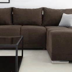 Fredriks Canapé d'angle Westwell (convertible) - Microfibre Bobil: Marron gris -Meubles de salon Soldes 1000021717 210913 16352500036 DETAILS P000000001000021717