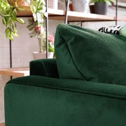 Jack & Alice Canapé d'angle Elnora - Vert foncé - Méridienne longue à gauche (vue de face) - Avec repose-pieds -Meubles de salon Soldes 1000022208 181114 11415723 MOOD GALLERYIMAGES P000000001000022208 mood