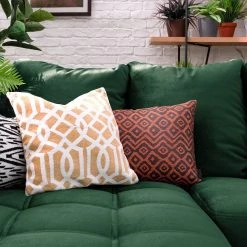 Jack & Alice Canapé d'angle Elnora - Vert foncé - Méridienne longue à gauche (vue de face) - Avec repose-pieds -Meubles de salon Soldes 1000022208 181114 11415724 MOOD GALLERYIMAGES P000000001000022208 mood