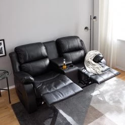 Modoform Fauteuil de cinéma Mendis (2 places) - Imitation cuir - Noir 39 Modoform Fauteuil de cinéma Mendis (2 places) - Imitation cuir - Noir -Meubles de salon Soldes 1000027315 201126 16525200004 MOOD DETAILS P000000001000027315 mood