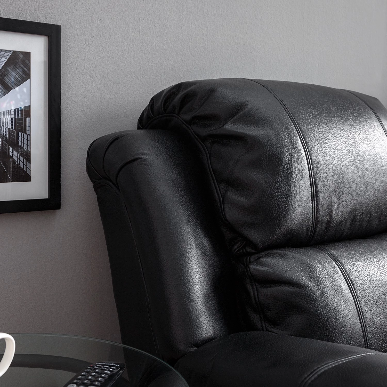 Modoform Fauteuil de cinéma Mendis (2 places) - Imitation cuir - Noir 20 Modoform Fauteuil de cinéma Mendis (2 places) - Imitation cuir - Noir – Image 18