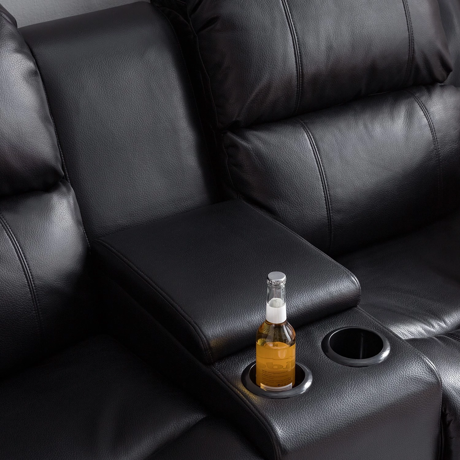 Modoform Fauteuil de cinéma Mendis (2 places) - Imitation cuir - Noir 23 Modoform Fauteuil de cinéma Mendis (2 places) - Imitation cuir - Noir – Image 21