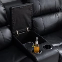 Modoform Fauteuil de cinéma Mendis (2 places) - Imitation cuir - Noir 56 Modoform Fauteuil de cinéma Mendis (2 places) - Imitation cuir - Noir -Meubles de salon Soldes 1000027315 201126 16530300010 MOOD DETAILS P000000001000027315 mood