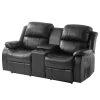 Modoform Fauteuil de cinéma Mendis (2 places) - Imitation cuir - Noir
