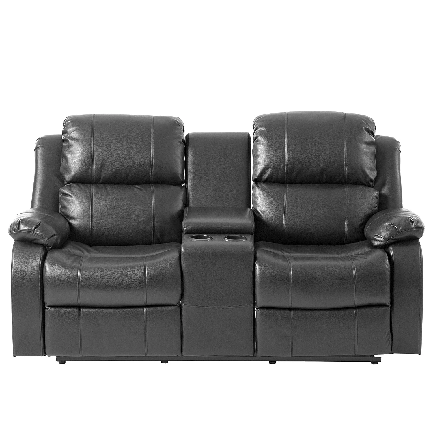 Modoform Fauteuil de cinéma Mendis (2 places) - Imitation cuir - Noir 11 Modoform Fauteuil de cinéma Mendis (2 places) - Imitation cuir - Noir – Image 9