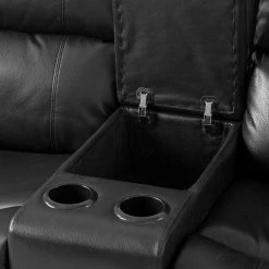 Modoform Fauteuil de cinéma Mendis (2 places) - Imitation cuir - Noir 60 Modoform Fauteuil de cinéma Mendis (2 places) - Imitation cuir - Noir -Meubles de salon Soldes 1000027315 201130 13573500235 DETAILS P000000001000027315