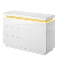 Fredriks Commode Emblaze II - avec éclairage - Blanc brillant -Meubles de salon Soldes 1000027392 200811 13493500051 DETAILS P000000001000027392