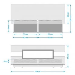 Fredriks Table basse Anna - Blanc brillanc / Gris foncé -Meubles de salon Soldes 1000027404 180628 16401201 GALLERYIMAGES P000000001000027404